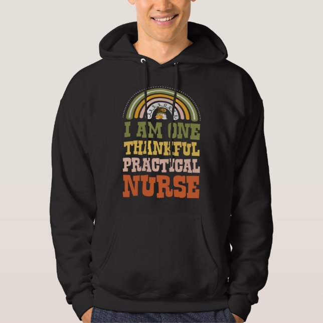 I Am One Thankful Practical Nurse Bohemian Thanksg Hoodie (Framsida)