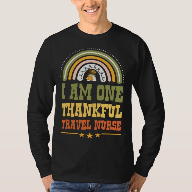 I Am One Thankful Travel Nurse Bohemian Thanksgivi T Shirt (Framsida)