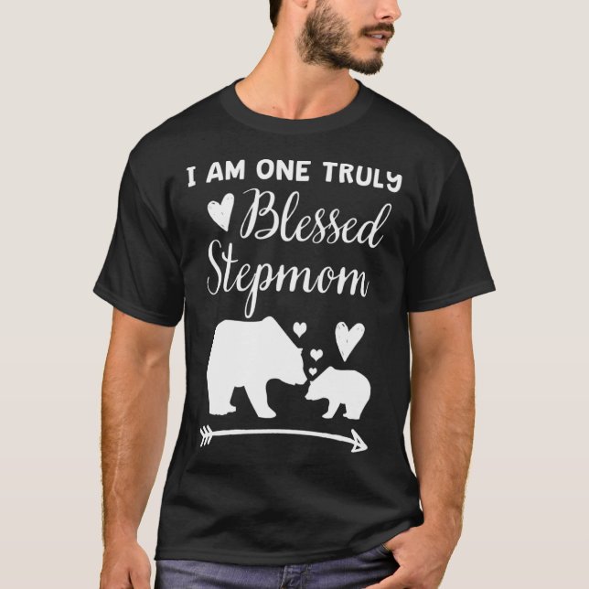 I Am One Truly Blessed Stepmom Bear & Baby Cub Mom T Shirt (Framsida)