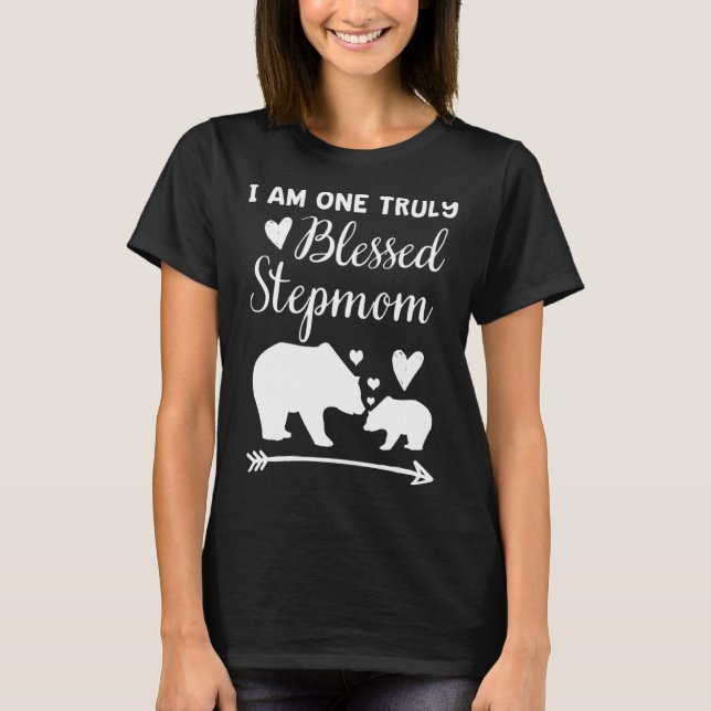 I Am One Truly Blessed Stepmom Bear & Baby Cub Mom T Shirt (Framsida)