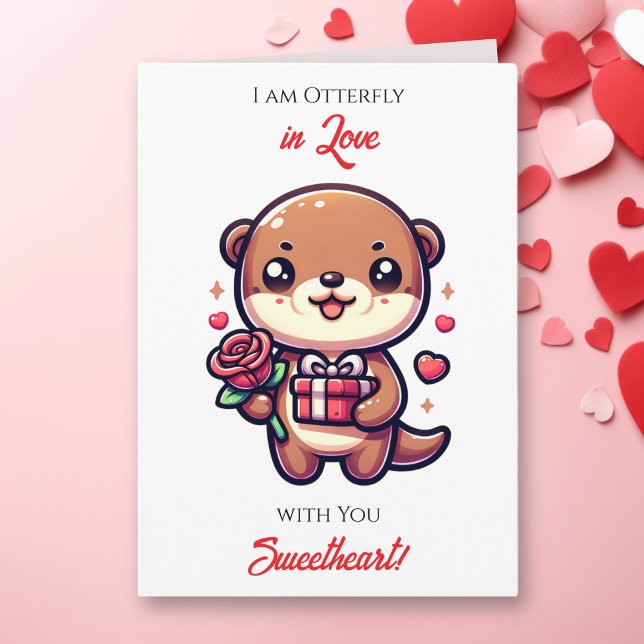 I am Otterly in Love with You Valentine's Day Kort (Skapare uppladdad)