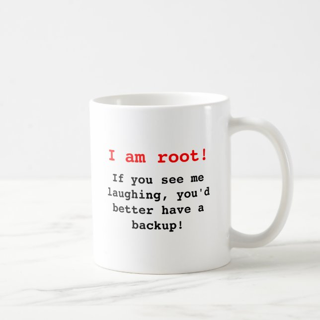 I am root! kaffemugg (Höger)