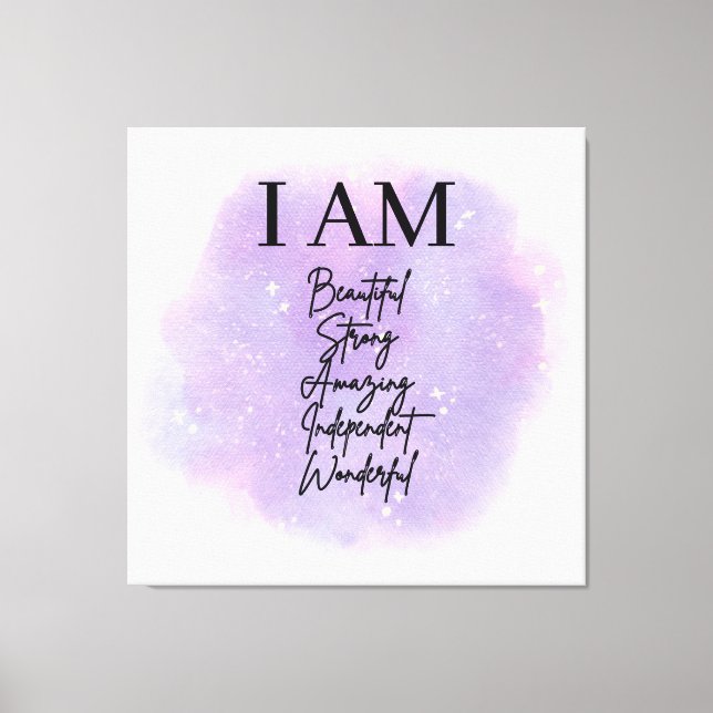 I AM Self Love Affirmations Canvastryck (Framsida)