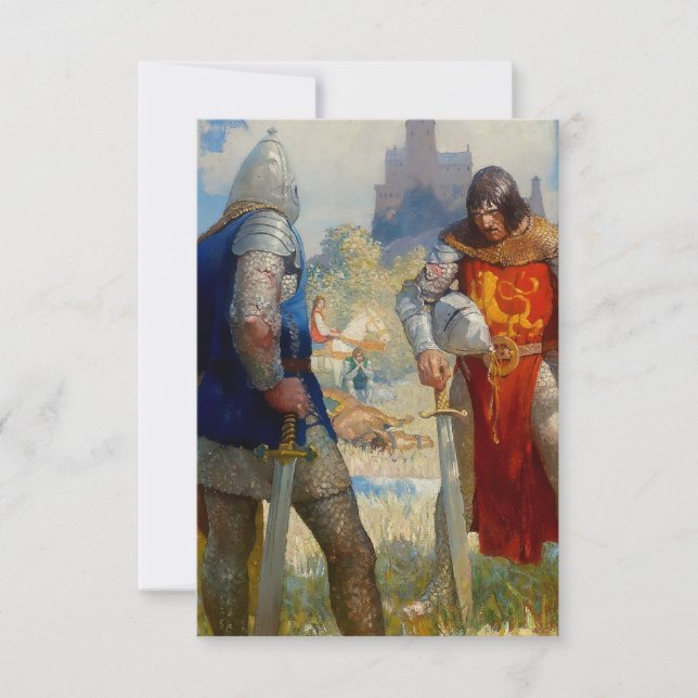 “I Am Sir Lancelot du Lake” av NC Wyeth Tack Kort (Framsida)