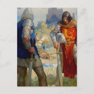“I Am Sir Lancelot du Lake” av NC Wyeth Vykort