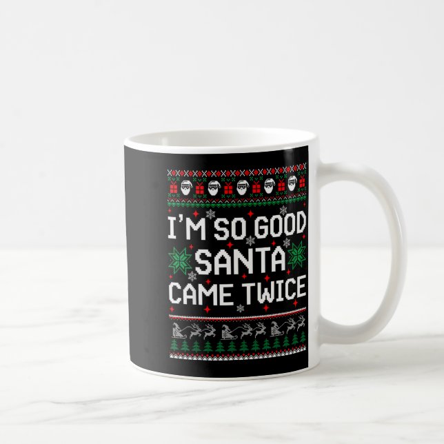 I Am So Good Santa Came Twice Couple Matching Chri Kaffemugg (Höger)