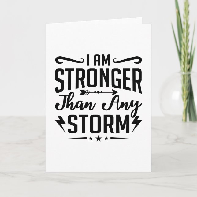 I Am Stronger Than Any Storm Anxiety Mental Health Kort (Framsida)