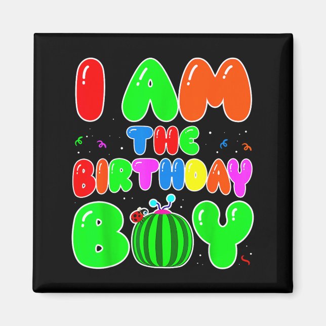 I Am The Birthday Boy Funny Watermelon Birthday Fa Magnet (Framsidan)