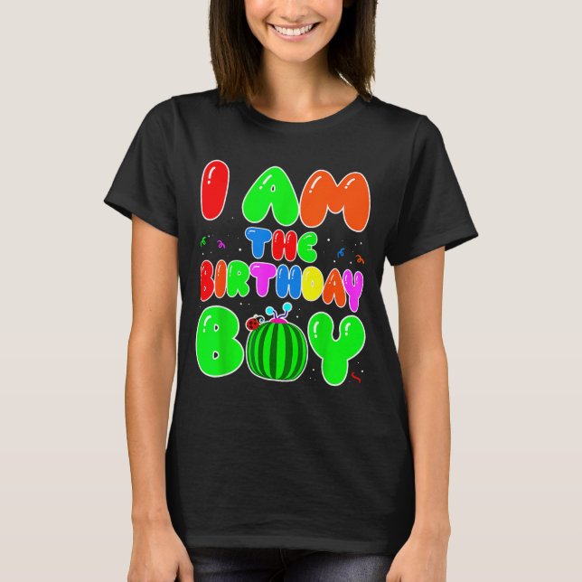 I Am The Birthday Boy Funny Watermelon Birthday Fa T Shirt (Framsida)