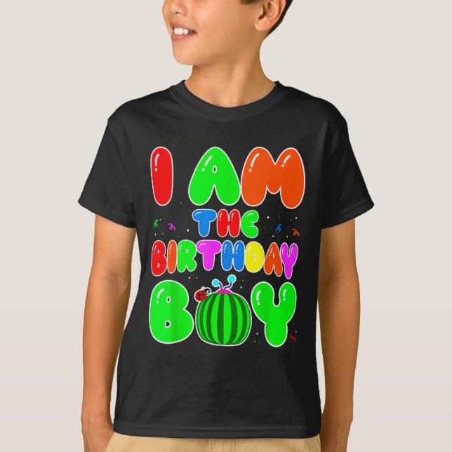 I Am The Birthday Boy Funny Watermelon Birthday Fa T Shirt (Framsida)