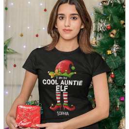 I am The Cool Auntie Elf Funny Elf T Shirt