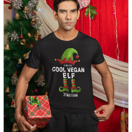 I am The Cool Vegan Elf Funny Elf T Shirt