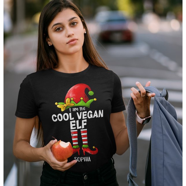 I am The Cool Vegan Elf Funny Elf T Shirt (Skapare uppladdad)
