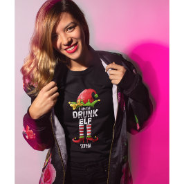 I am The Drunk Elf Funny Christmas Elf T Shirt