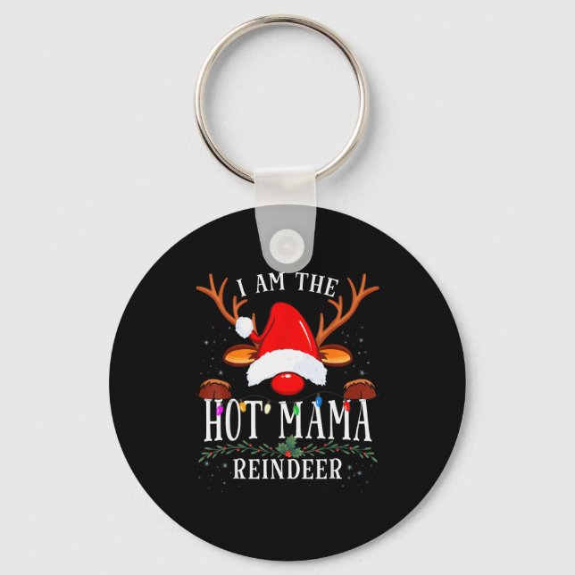 I Am The Hot Mama Reindeer Christmas Family  Nyckelring (Framsida)