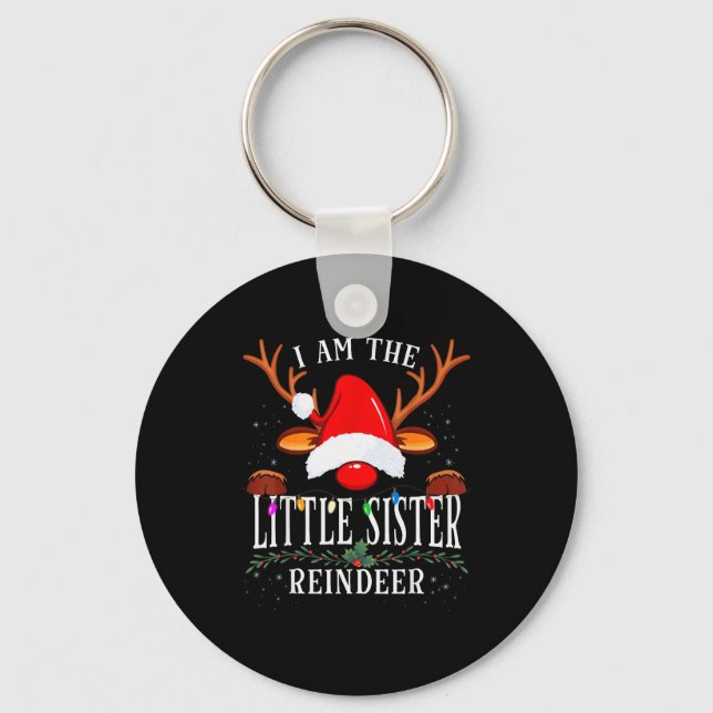 I Am The Little Sister Reindeer Christmas Family  Nyckelring (Framsida)