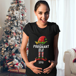 I am The Pregnant Elf Funny Christmas T Shirt
