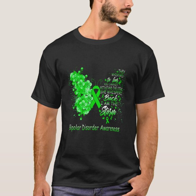 I Am The Storm Bipolar Disorder Awareness Butterfl T Shirt (Framsida)