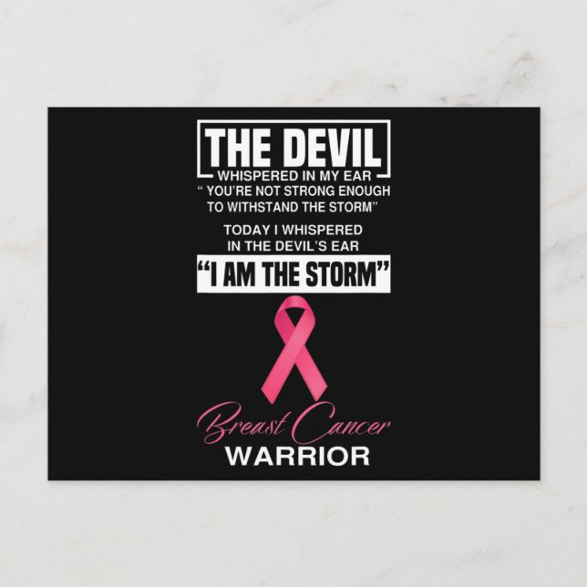 I Am The Storm Breast Cancer Awareness Pink Ribbon Vykort (Framsida)