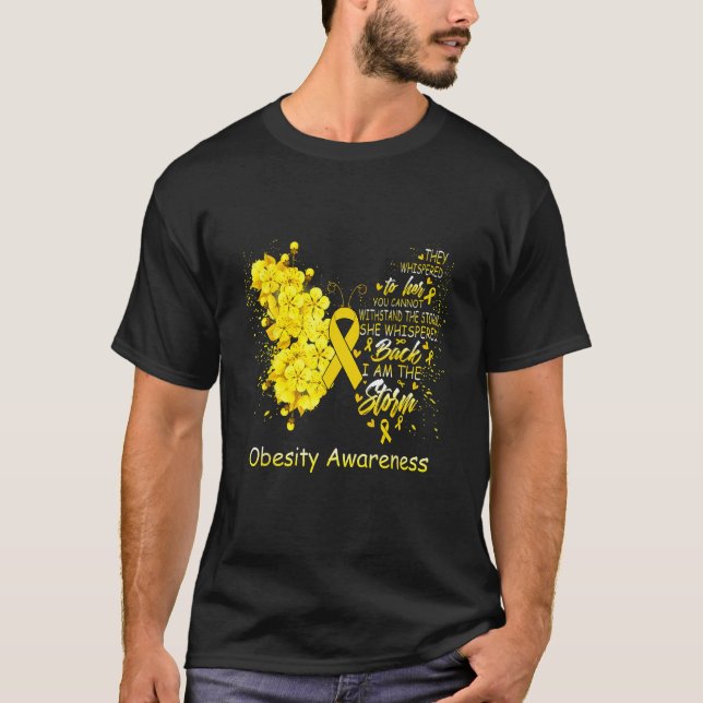 I Am The Storm Obesity Awareness Butterfly T Shirt (Framsida)