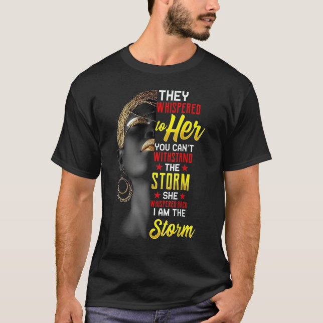 I Am The Strong African Queen girls - Black Histor T Shirt (Framsida)