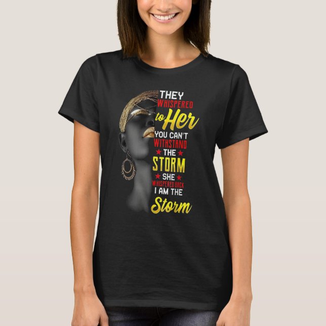 I Am The Strong African Queen girls - Black Histor T Shirt (Framsida)