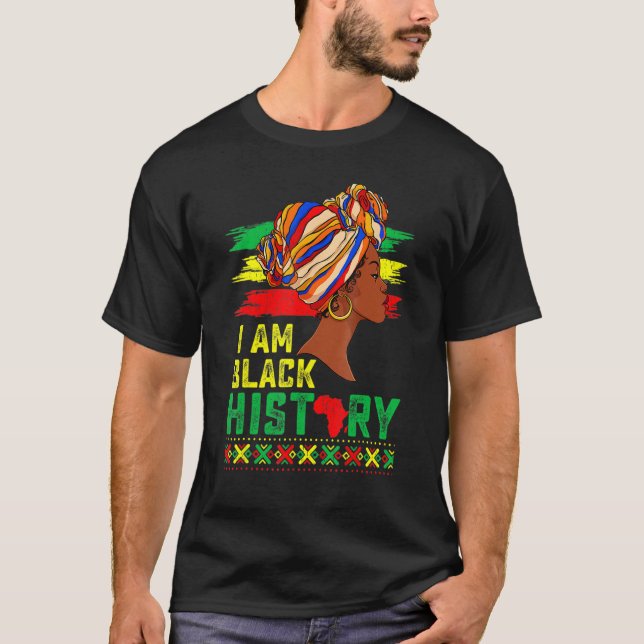 I Am The Strong African Queen Girls Black History  T Shirt (Framsida)