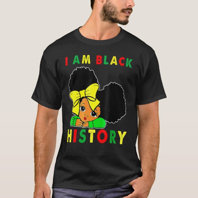 I Am The Strong African Queen Girls Black History  T Shirt (Framsida)