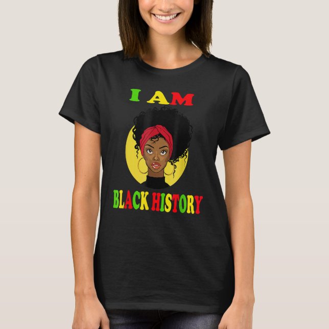 I Am The Strong African Queen Girls Black History  T Shirt (Framsida)