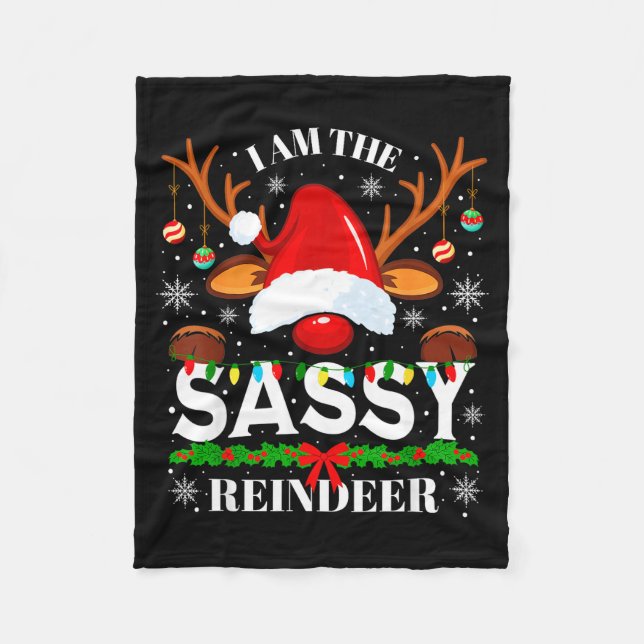 I Am The Sy Reindeer Funny Christmas Xmas Men Wome Fleecefilt (Framsidan)