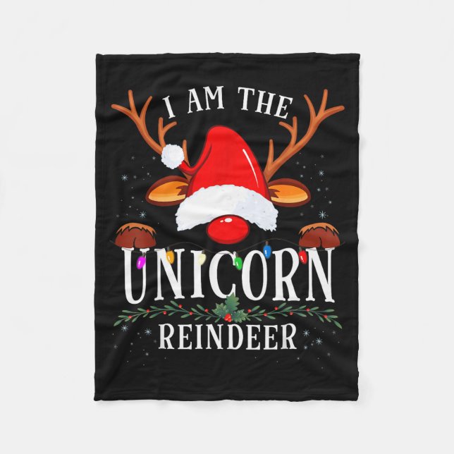 I Am The Unicorn Reindeer Christmas Family  Fleecefilt (Framsidan)