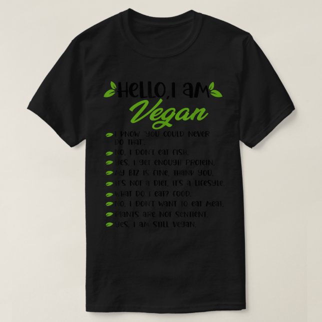 I Am Vegan a Sarcastic Veganism or Vegetarian Hell T Shirt (Design framsida)