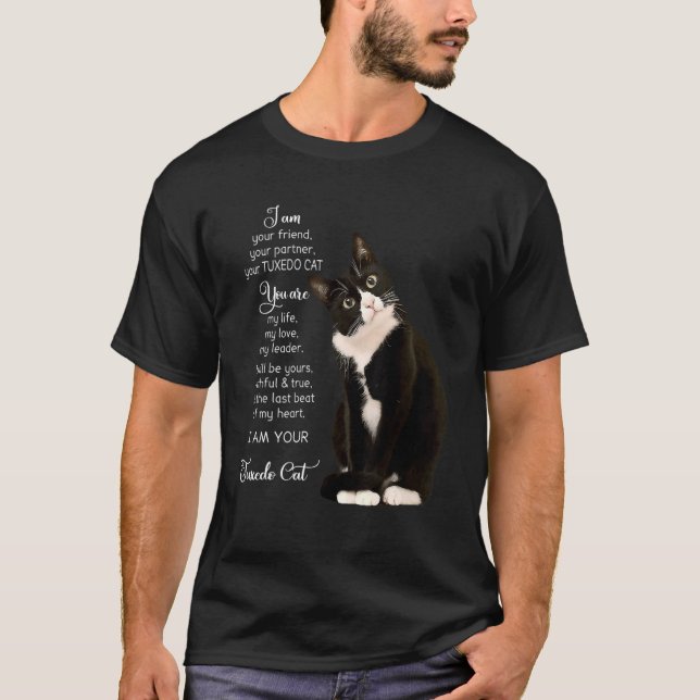 I Am Your Friend Your Partner You Tuxedo Cat T Shirt (Framsida)