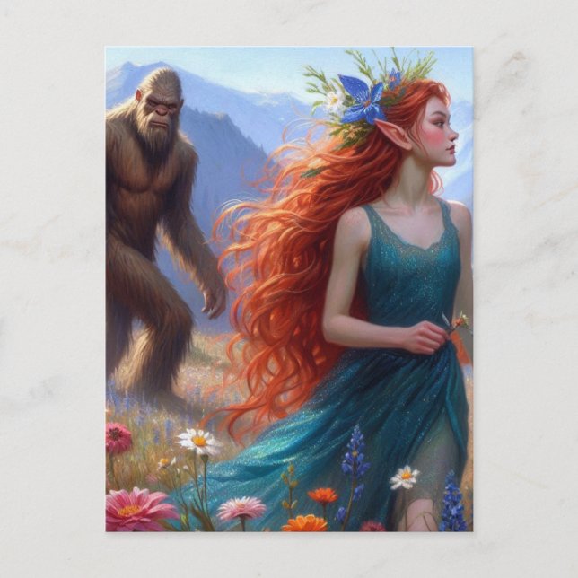 I ängen med Sasquatch Vykort (Framsida)