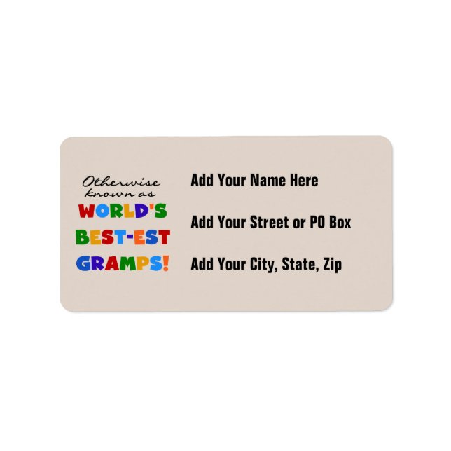 I annat fall känt som bästa Gramps Adressetikett (Framsidan)