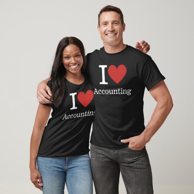 I ❤️ ANPASSADET Kärlek Accounting (för anställda) T Shirt (Unisex)