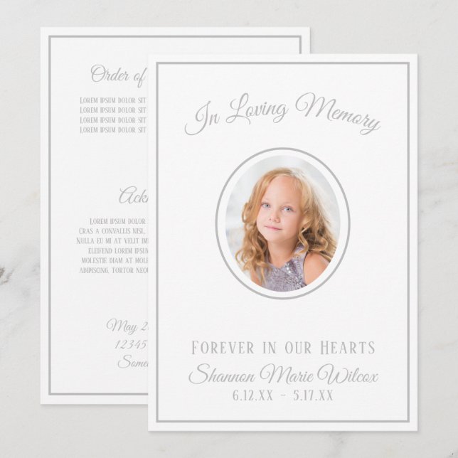 I Anpassningsbar av överminnesminne, Färg-begravni Inbjudningar (Fram/baksida)