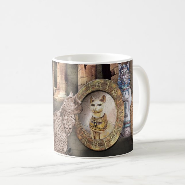 I antika tider, blev katter avlönade som gudar... kaffemugg (Framsida höger)