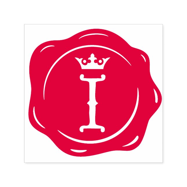 I - Antique Vax Seal Gothic Krona Initial Brev Självfärgande Stämpel (Design)