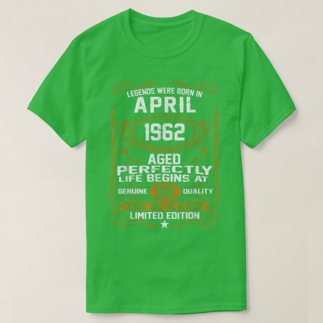 I april 1962 föddes arterna 60:e födelsedagen 60 å t shirt (Design framsida)