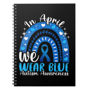 I april 2010 Bära vi Blue Autism Awareness Leopard Anteckningsbok