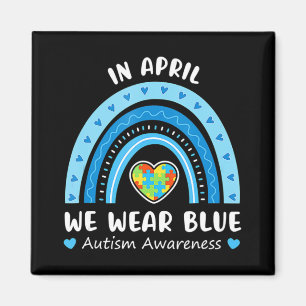 I april 2010 Bära vi Blue Rainbow Autism Awareness Magnet