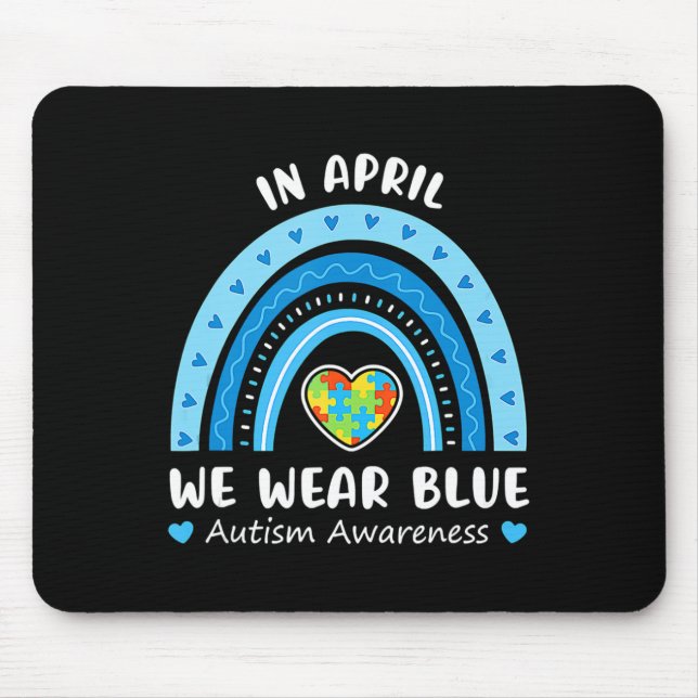 I april 2010 Bära vi Blue Rainbow Autism Awareness Musmatta (Framsidan)