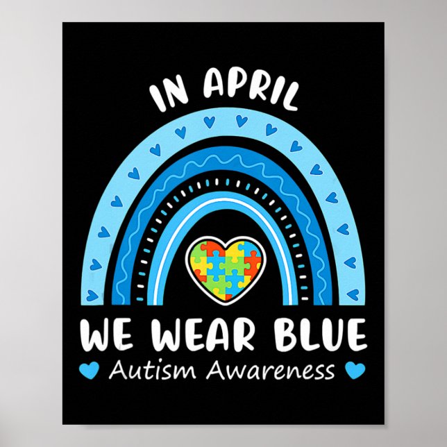 I april 2010 Bära vi Blue Rainbow Autism Awareness Poster (Framsidan)