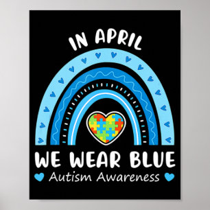 I april 2010 Bära vi Blue Rainbow Autism Awareness Poster