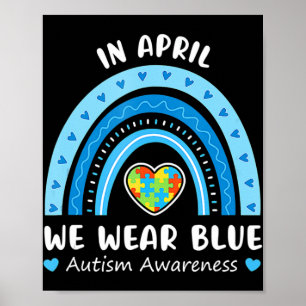 I april 2010 Bära vi Blue Rainbow Autism Awareness Poster