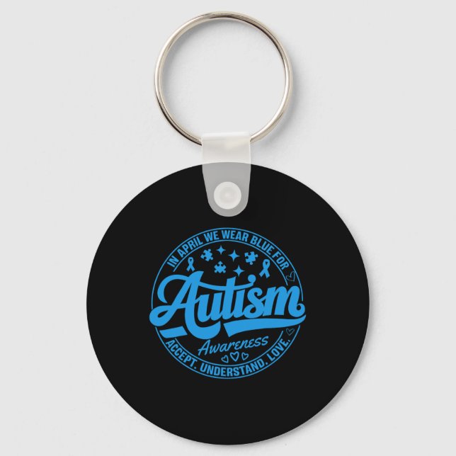 I april accepterade vi Bära Blue Autism Teacher Un Nyckelring (Framsida)