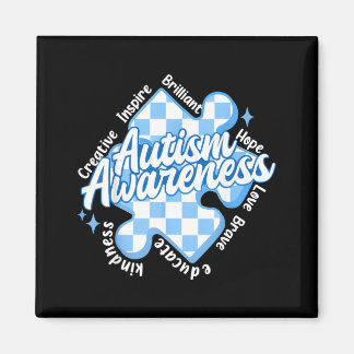i april bär blått för Autismmedvetenhet månad Magnet