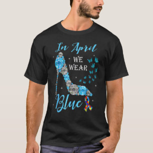 I April Bär Vi Blå Fjärilar Autismmedvetenhet T Shirt