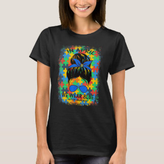 I April Bär Vi Blå Rufsigt Knut Lärar Autism Medve T Shirt